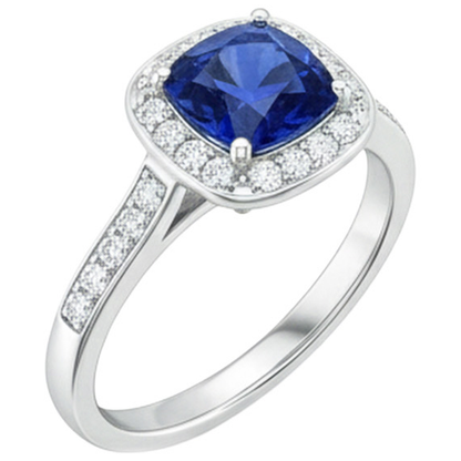 Natural Real ( Not Lab Grown )  Gold Women's Sapphire Engagement Ring