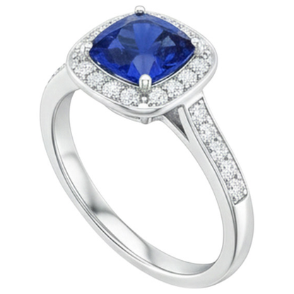 Natural Real ( Not Lab Grown )  Gold Women's Sapphire Engagement Ring