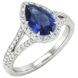 Natural Real ( Not Lab Grown )  Halo Ceylon Blue Saphire Ring