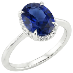 Natural Real ( Not Lab Grown )  Halo Ceylon Sapphire Ring Oval Cut 3.50 Carats Prong Setting