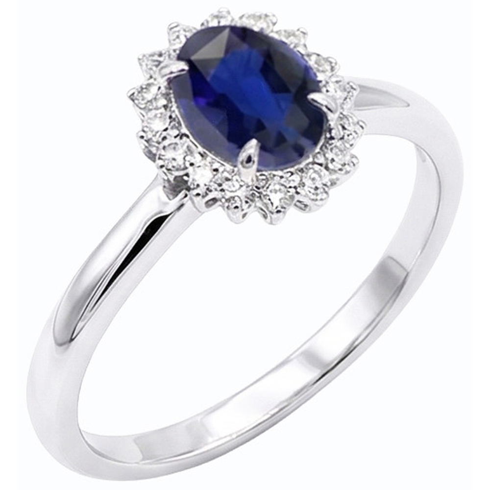 Natural Real ( Not Lab Grown )  Halo Engagement Ring Oval Srilanka Sapphire Sunburst Style 2.50 Carats