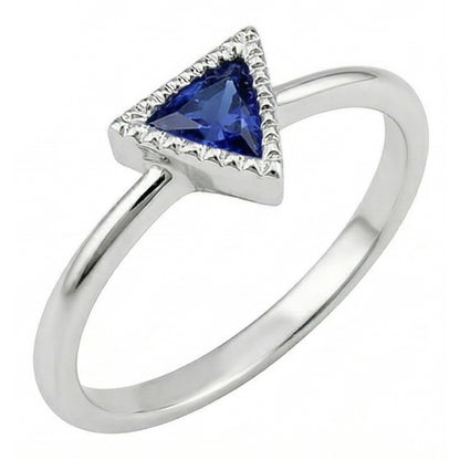 Natural Real ( Not Lab Grown )  Halo Engagement Ring Trillion Bezel Set Ceylon Sapphire 0.50 Carats