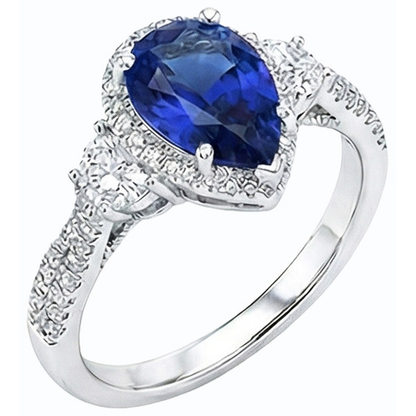 natural round sapphire 4.50ct ring side angle