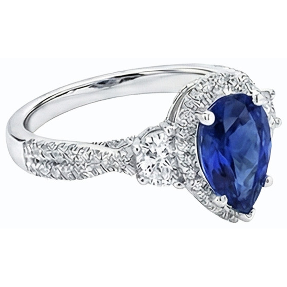 natural round sapphire 4.50ct ring top view
