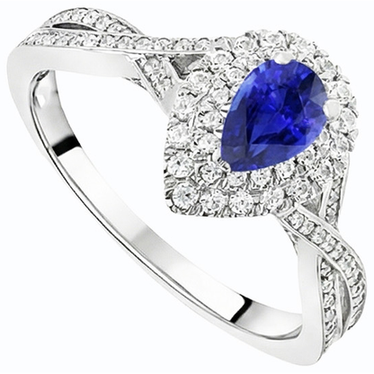 natural round sapphire 4.50ct ring close up detail