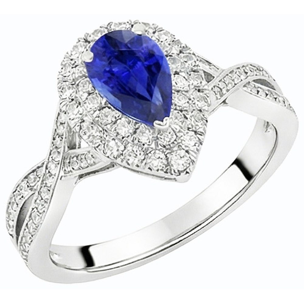 natural round sapphire 4.50ct ring top view