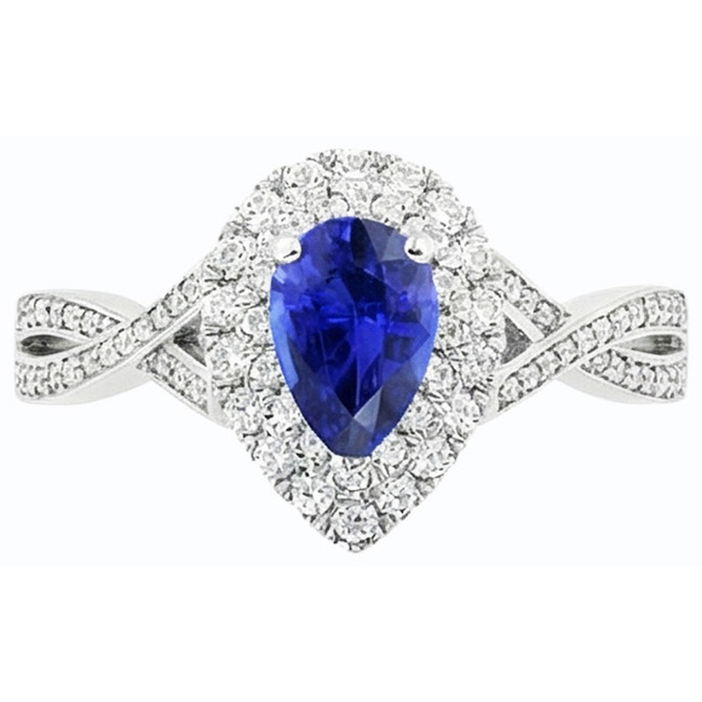 natural round sapphire 4.50ct ring side angle