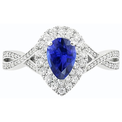 natural round sapphire 4.50ct ring side angle