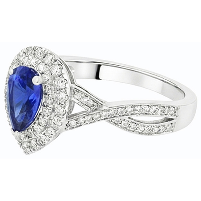 natural round sapphire 4.50ct ring profile view