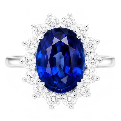 Natural Real ( Not Lab Grown )  Halo Sapphire Ring