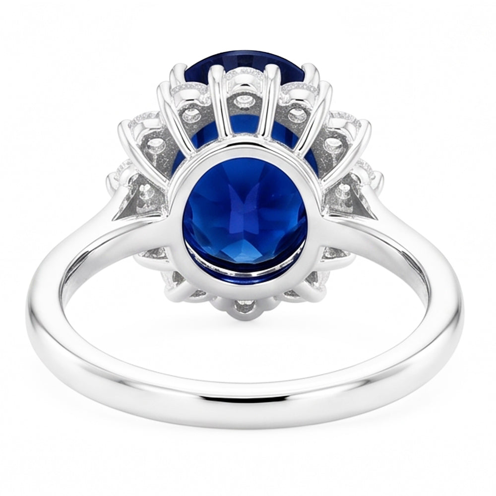 Natural Real ( Not Lab Grown )  Halo Sapphire Ring