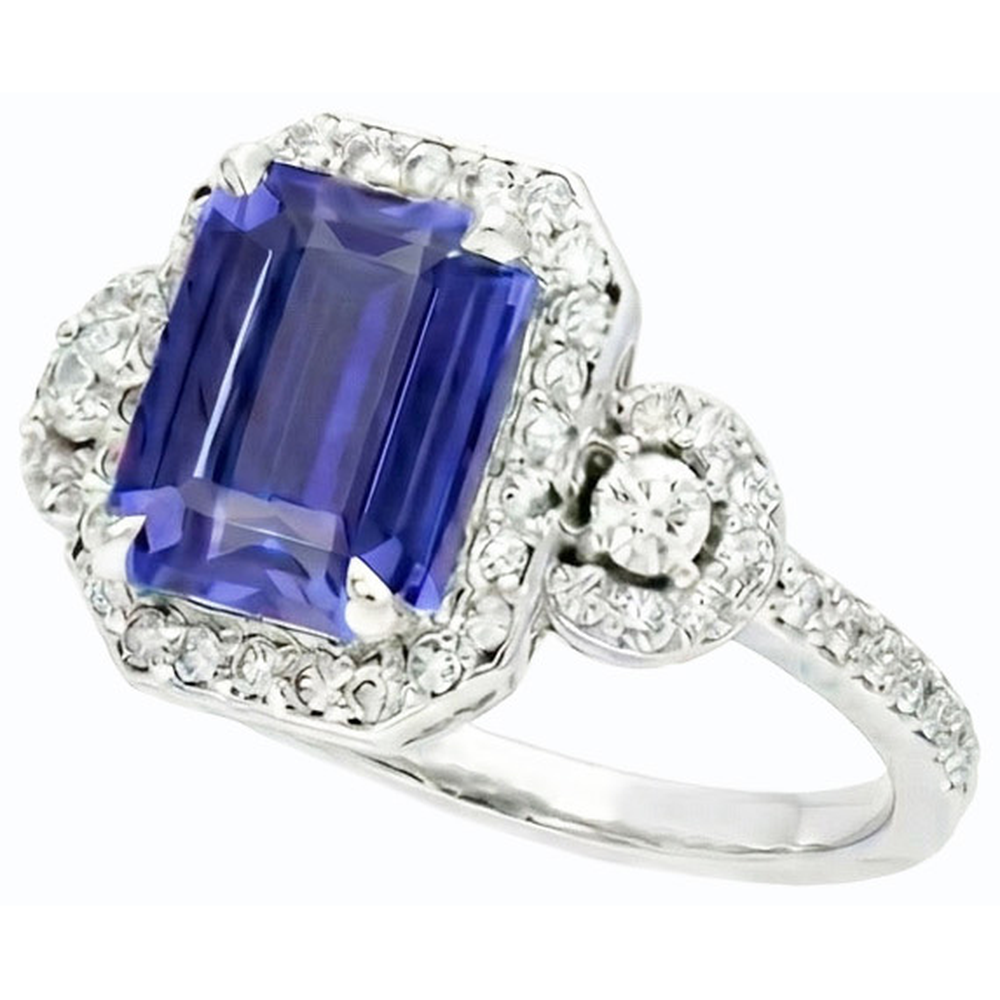 Natural Real ( Not Lab Grown )  Halo Sri Lanka Blue Sapphire Ring
