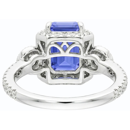 Natural Real ( Not Lab Grown )  Halo Sri Lanka Blue Sapphire Ring