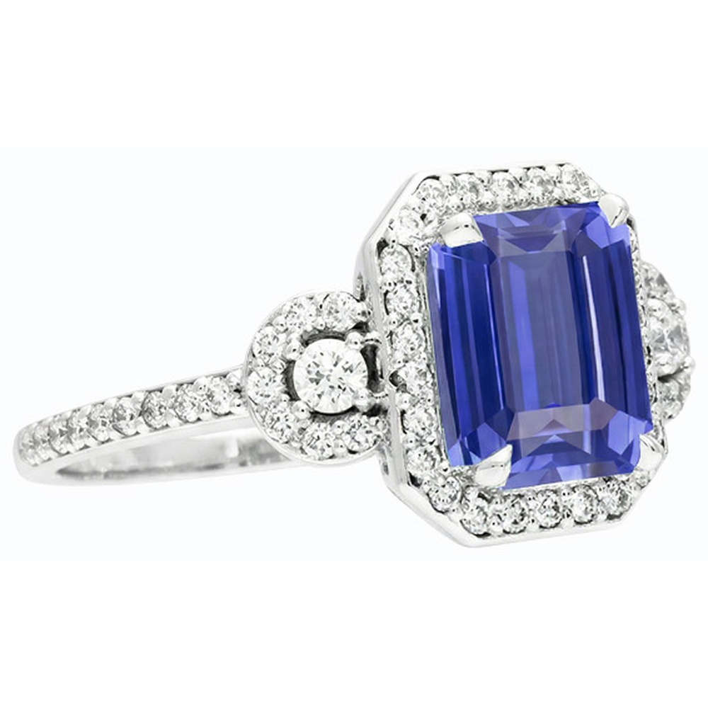 Natural Real ( Not Lab Grown )  Halo Sri Lanka Blue Sapphire Ring