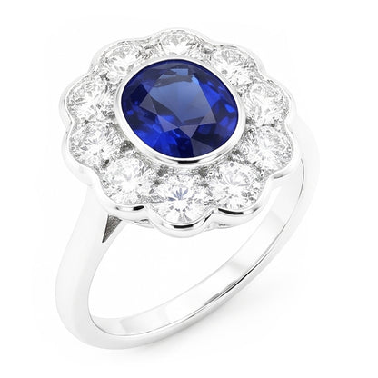 Natural Real ( Not Lab Grown )  Halo Victorian Antique Type Sapphire Ring
