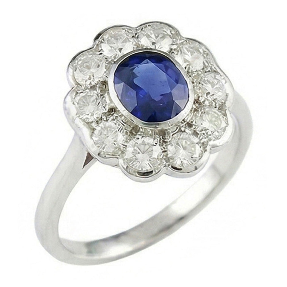 Natural Real ( Not Lab Grown )  Halo Victorian Antique Type Sapphire Ring