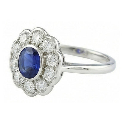 Natural Real ( Not Lab Grown )  Halo Victorian Antique Type Sapphire Ring