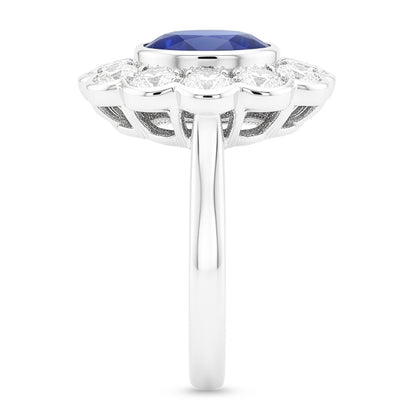 Natural Real ( Not Lab Grown )  Halo Victorian Antique Type Sapphire Ring