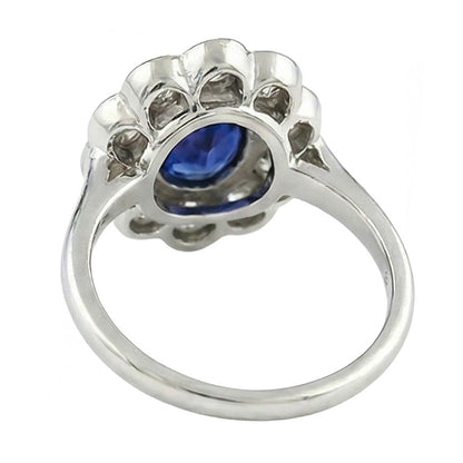 Natural Real ( Not Lab Grown )  Halo Victorian Antique Type Sapphire Ring