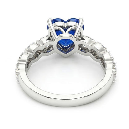 natural round sapphire 2.50ct ring profile view