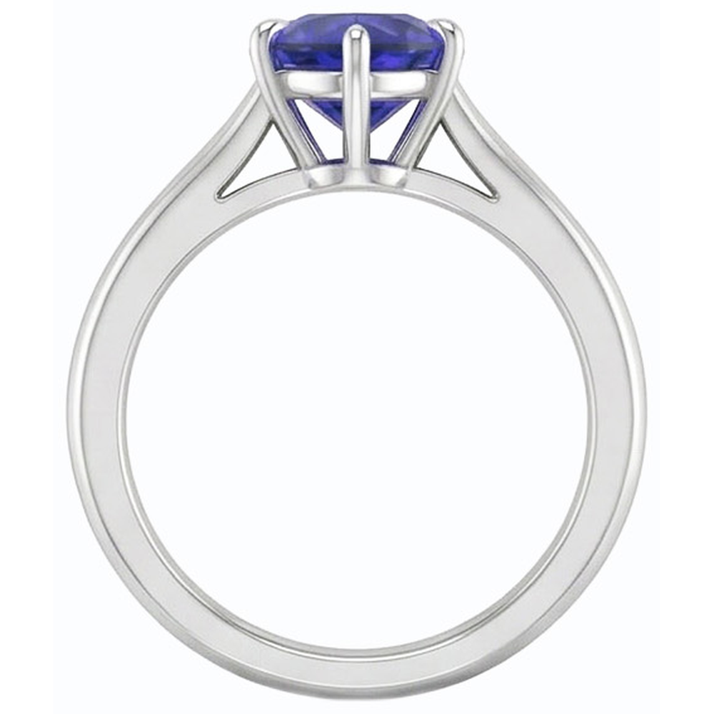 Natural Real ( Not Lab Grown )  Heart Solitaire Ceylon Sapphire Ring Prong Set 1 Carat