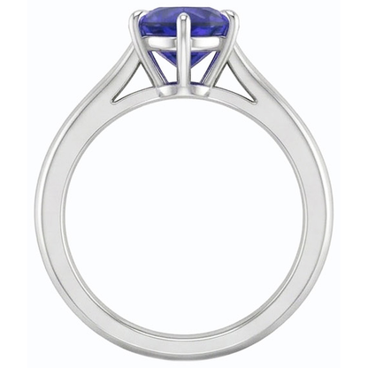 Natural Real ( Not Lab Grown )  Heart Solitaire Ceylon Sapphire Ring Prong Set 1 Carat