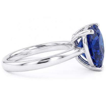 Natural Real ( Not Lab Grown )  Heart Solitaire Sri Lankan Sapphire Ring 2.50 Carats White Gold 14K