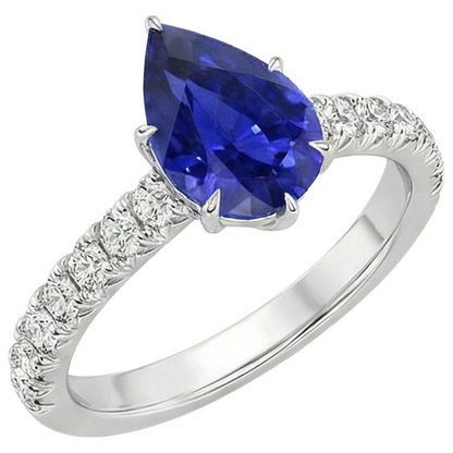 natural round sapphire 5.50ct ring side angle