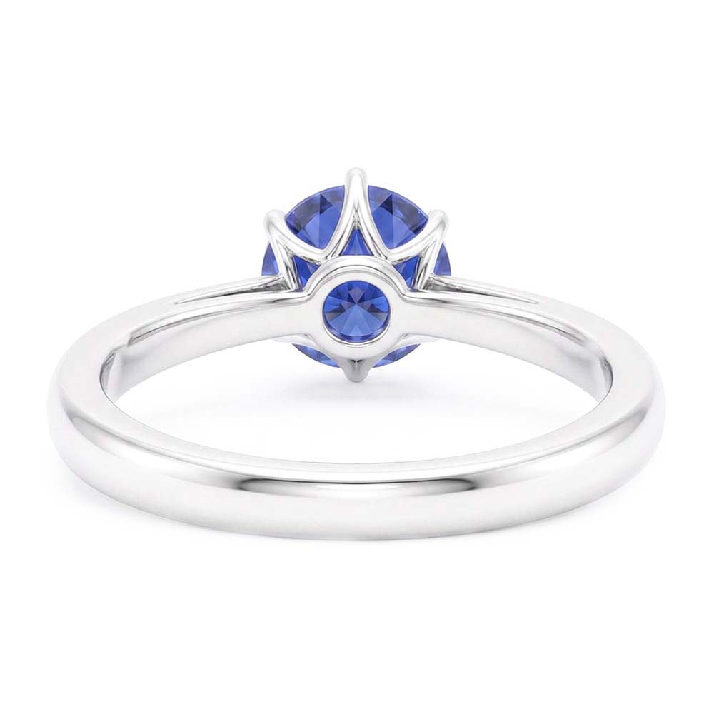 Natural Real ( Not Lab Grown )  Ladies Gold Ring Blue Sapphire Solitaire 1.50 Carats Pinched Shank