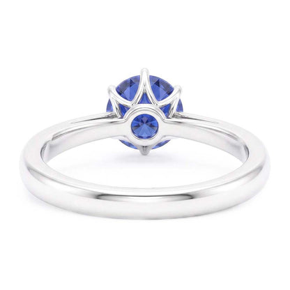 Natural Real ( Not Lab Grown )  Ladies Gold Ring Blue Sapphire Solitaire 1.50 Carats Pinched Shank