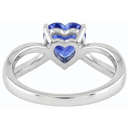 Natural Real ( Not Lab Grown )  Ladies Heart Gemstone Blue Sapphire Ring 3.50 Carats Split Shank Jewelry