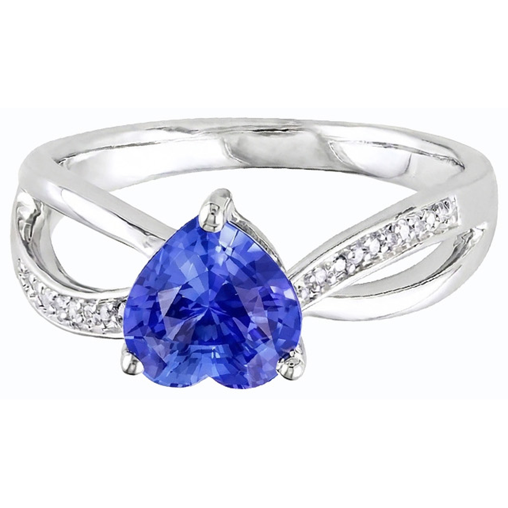 Natural Real ( Not Lab Grown )  Ladies Heart Gemstone Blue Sapphire Ring 3.50 Carats Split Shank Jewelry