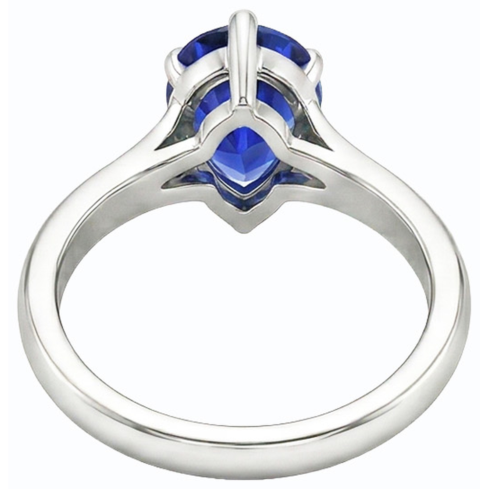 Natural Real ( Not Lab Grown )  Ladies Jewelry Solitaire Pear Cut Ceylon Sapphire Ring 2 Carats