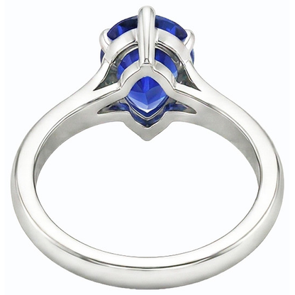 Natural Real ( Not Lab Grown )  Ladies Jewelry Solitaire Pear Cut Ceylon Sapphire Ring 2 Carats