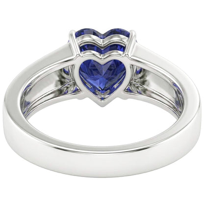 Natural Real ( Not Lab Grown )  Ladies Jewelry Solitaire Ring Heart Cut Sri Lankan Sapphire 2 Carats
