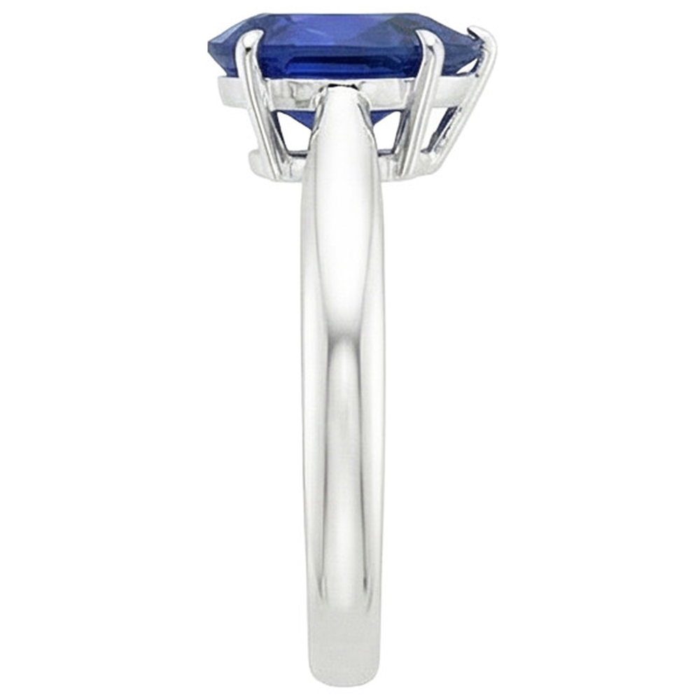 Natural Real ( Not Lab Grown )  Ladies Solitaire Gemstone Ring Pear Ceylon Sapphire 4 Carats