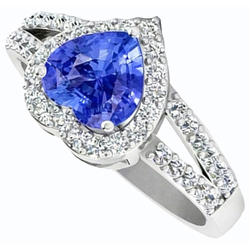 Natural Real ( Not Lab Grown )  Light Blue Sapphire Engagement Ring