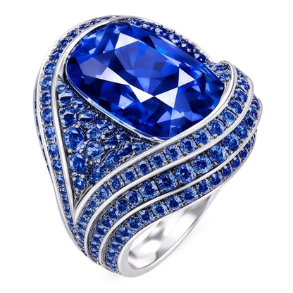 Natural Real ( Not Lab Grown )  Like Antique Cocktail Sapphire Ring