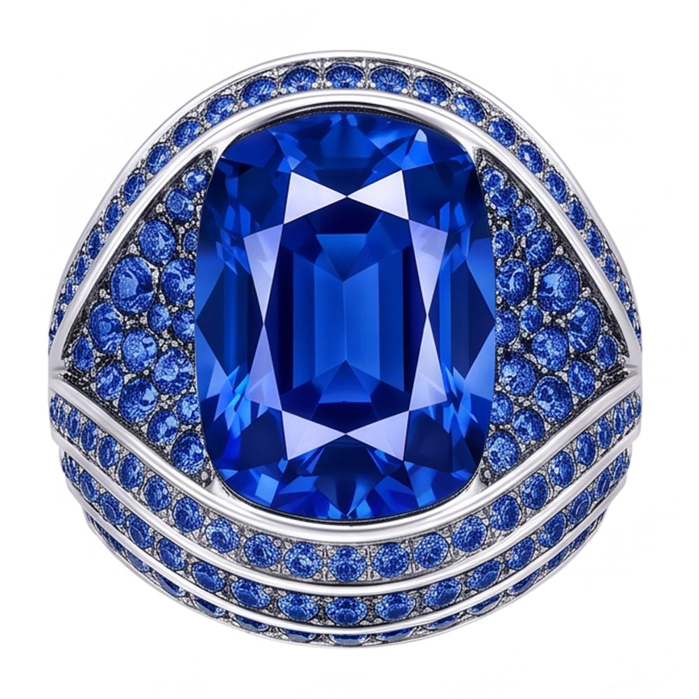 Natural Real ( Not Lab Grown )  Like Antique Cocktail Sapphire Ring
