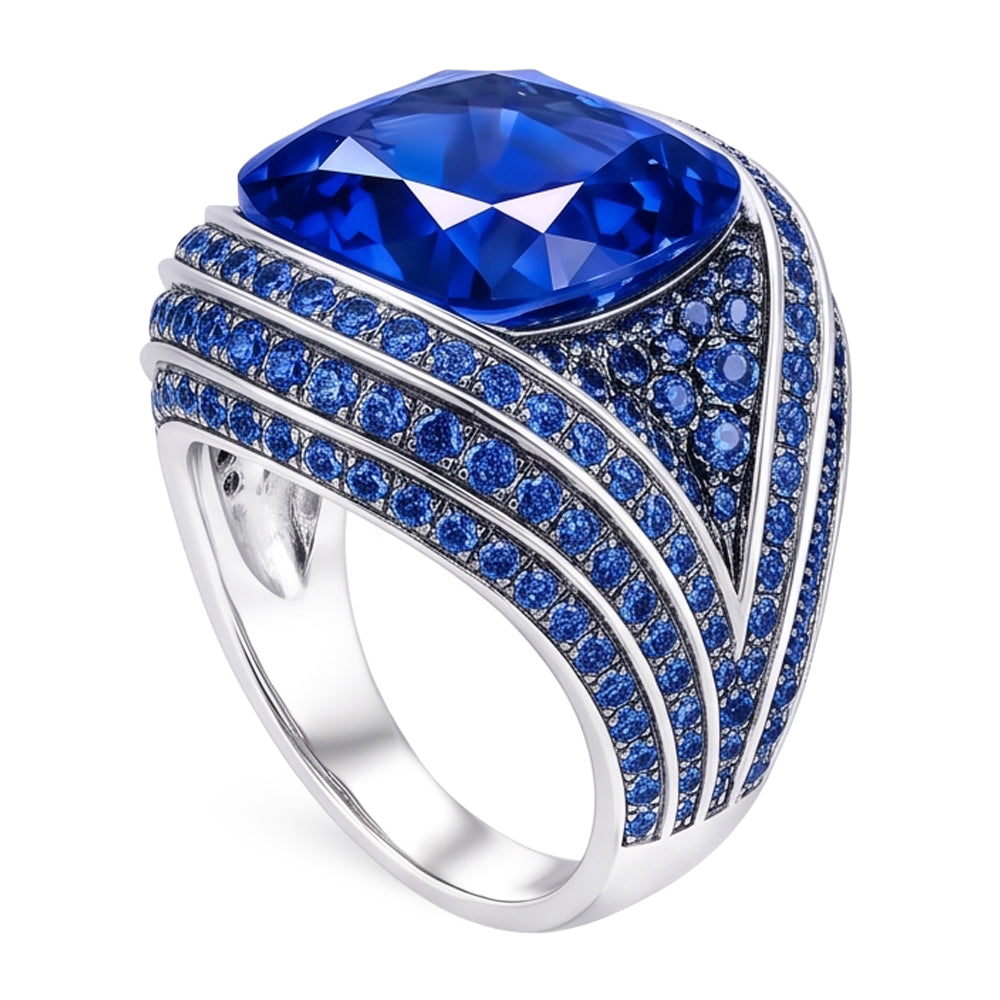 Natural Real ( Not Lab Grown )  Like Antique Cocktail Sapphire Ring