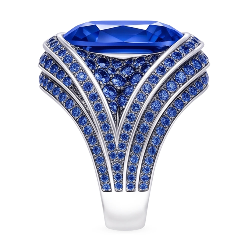 Natural Real ( Not Lab Grown )  Like Antique Cocktail Sapphire Ring