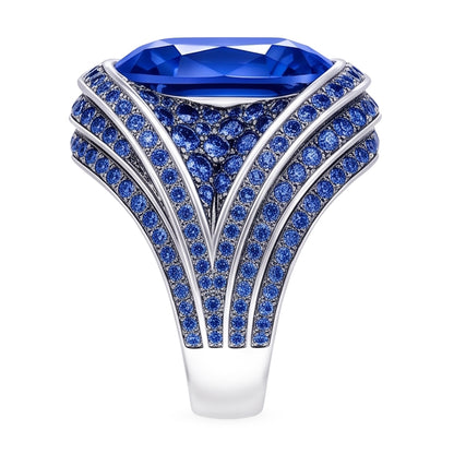 Natural Real ( Not Lab Grown )  Like Antique Cocktail Sapphire Ring