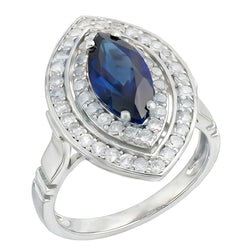 Natural Real ( Not Lab Grown )  Marquise Cut Sapphire 3ct Engagement Ring