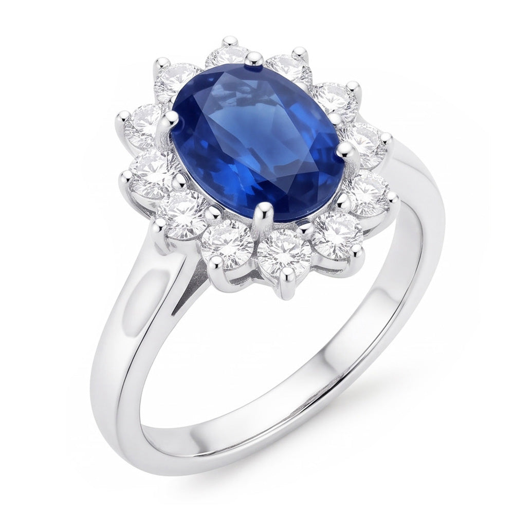 Natural Real ( Not Lab Grown )  Oval Cut Burmese Sapphire Ring