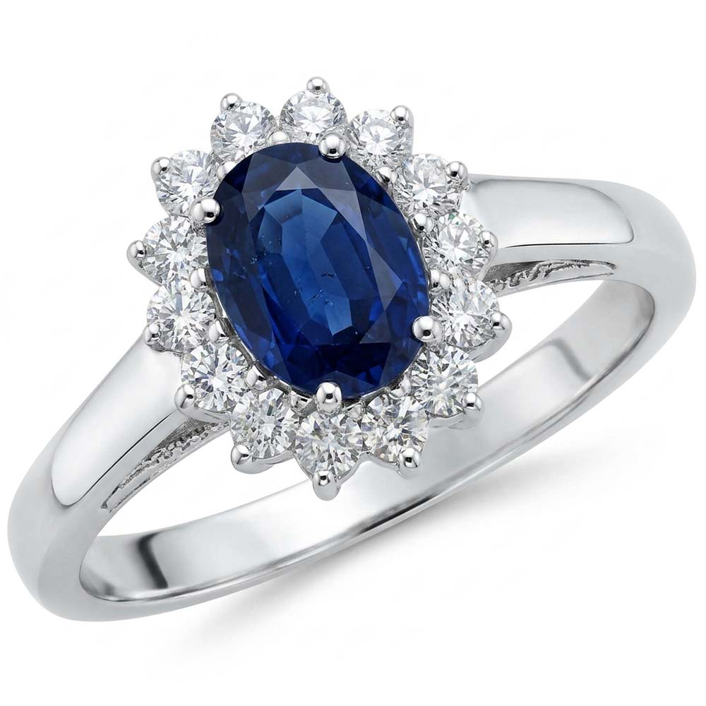 Natural Real ( Not Lab Grown )  Oval Cut Burmese Sapphire Ring