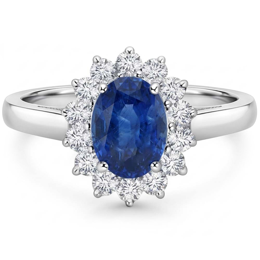Natural Real ( Not Lab Grown )  Oval Cut Burmese Sapphire Ring
