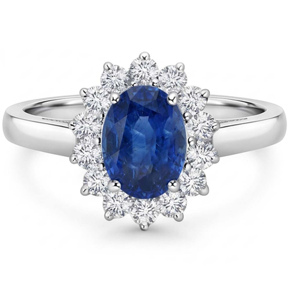 Natural Real ( Not Lab Grown )  Oval Cut Burmese Sapphire Ring