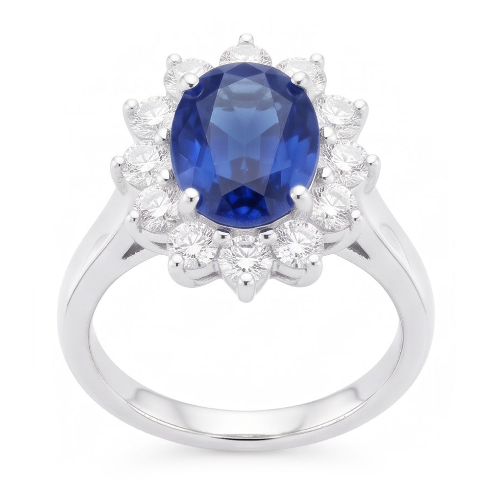 Natural Real ( Not Lab Grown )  Oval Cut Burmese Sapphire Ring