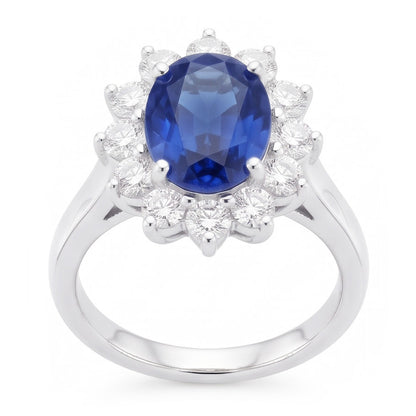 Natural Real ( Not Lab Grown )  Oval Cut Burmese Sapphire Ring