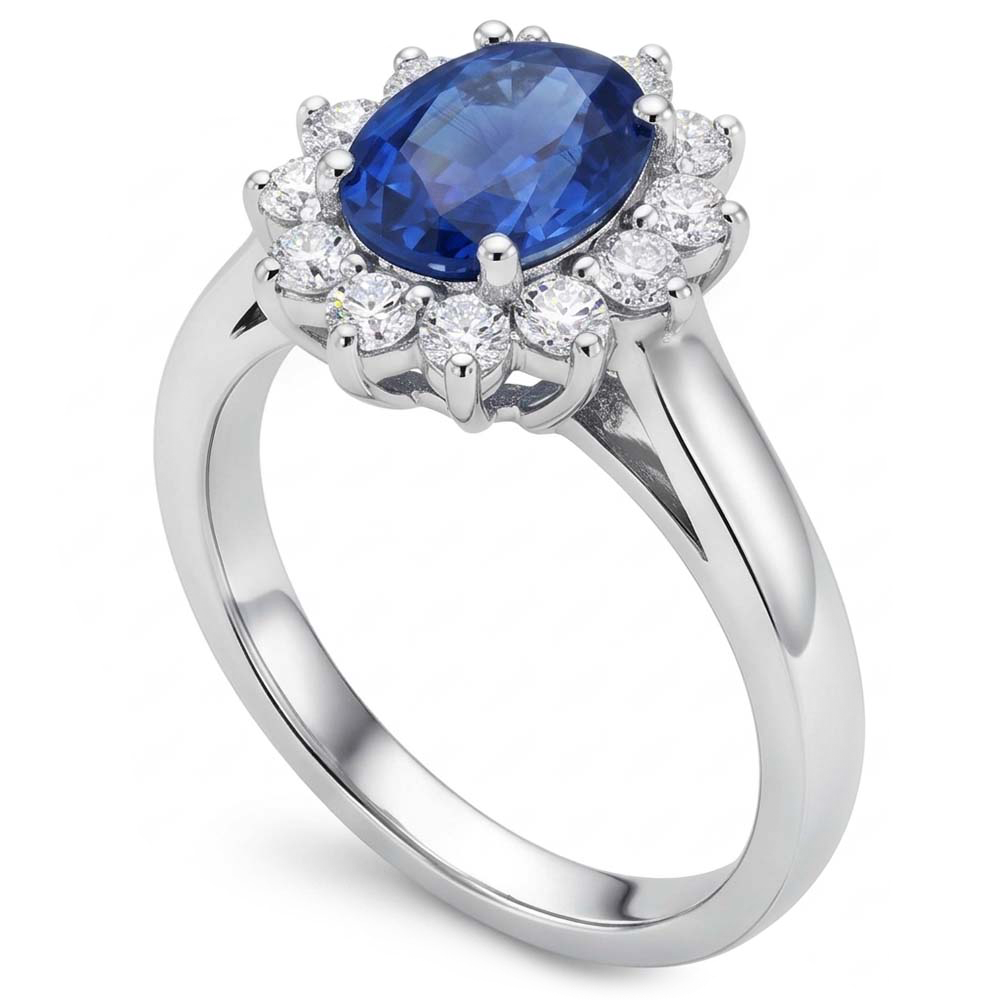 Natural Real ( Not Lab Grown )  Oval Cut Burmese Sapphire Ring